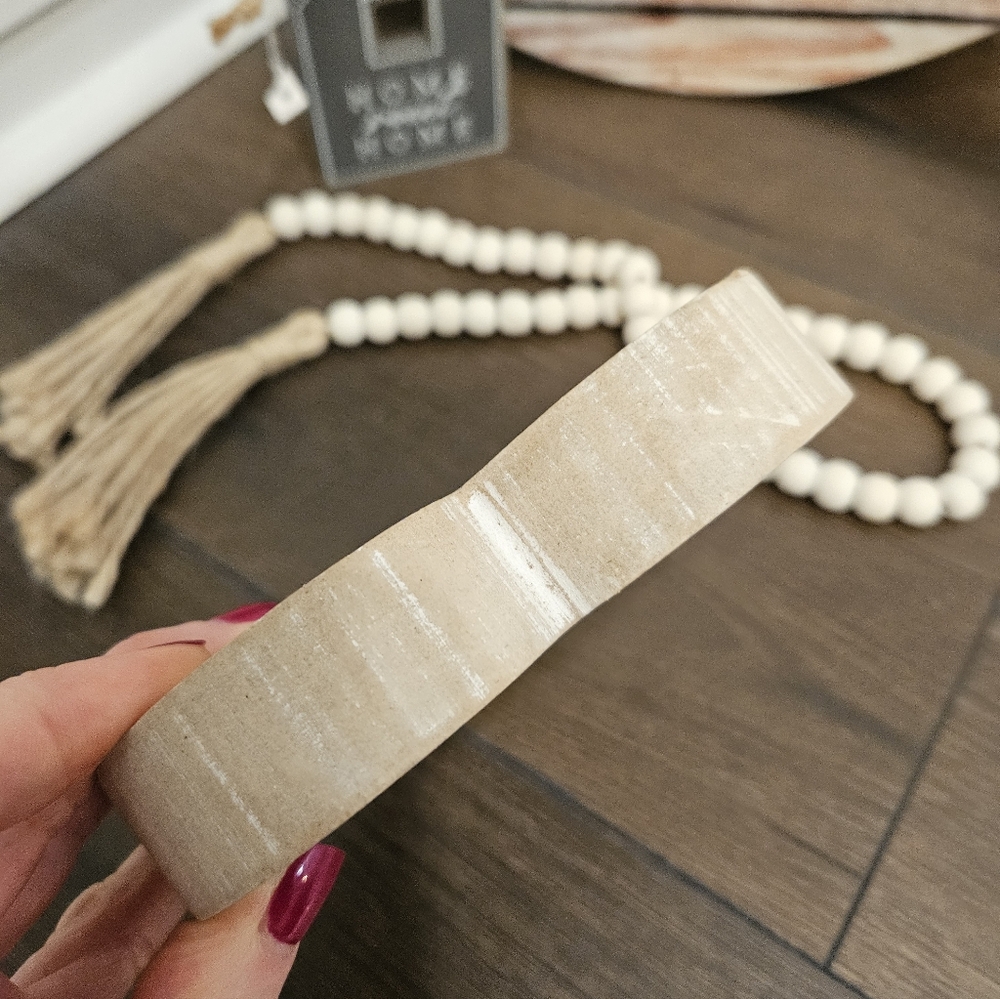 NIP Rustic "Home" Sign with Beaded Garland & Wooden Home Decor - Picture 8 of 12